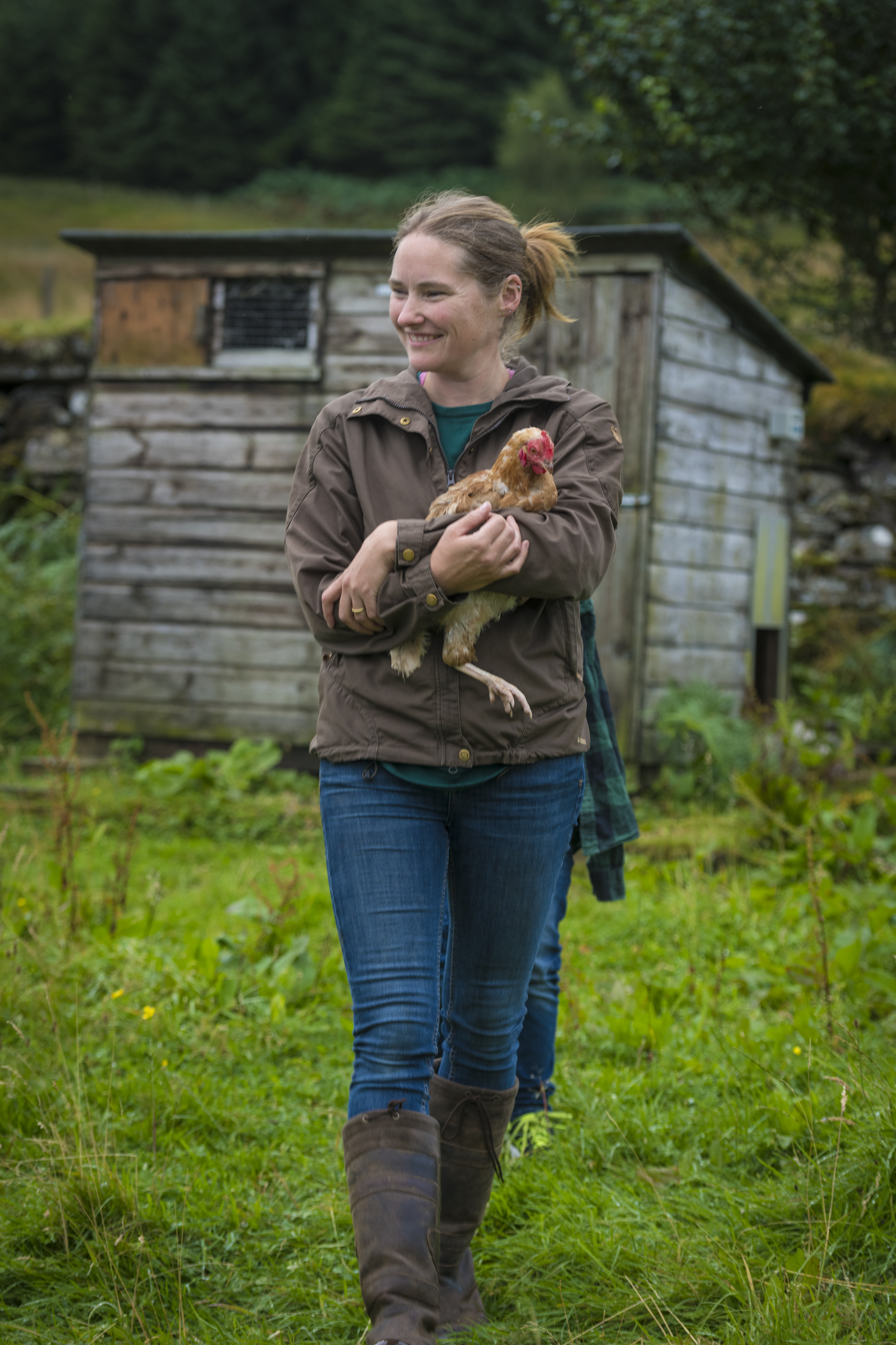 Fiona MacLennan with hen